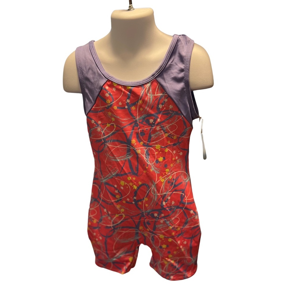 Cat And Jack Pink Purple Sparkly Gymnastics Dance Leotard S 6/7